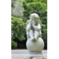 小天使石像冥想 (y14596 立體雕塑.擺飾-立體童趣擺飾)
